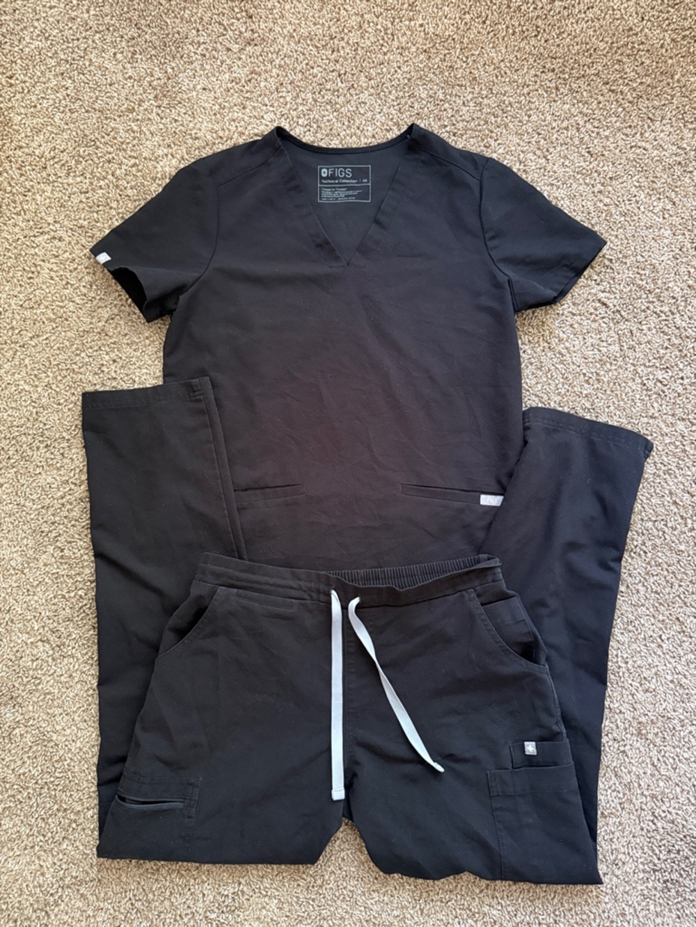 Figs Black Scrub Top and Jogger Set